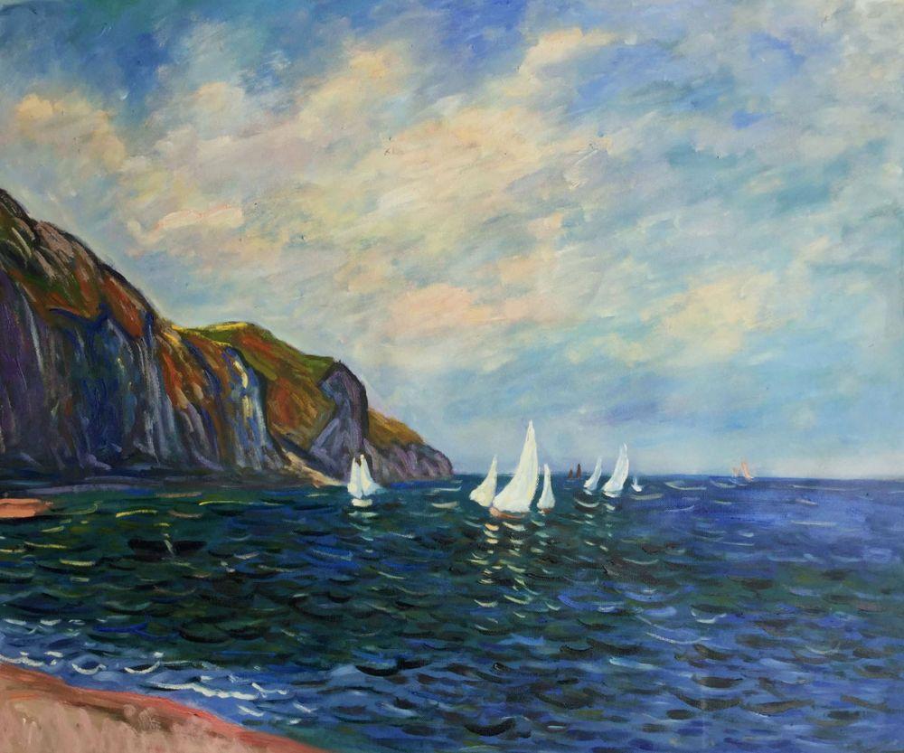 Cliffs and Sailboats at Pourville