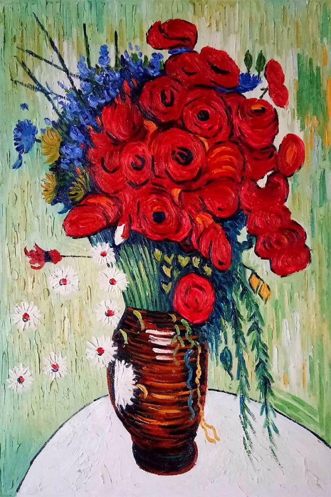 Vase with Daisies and Poppies