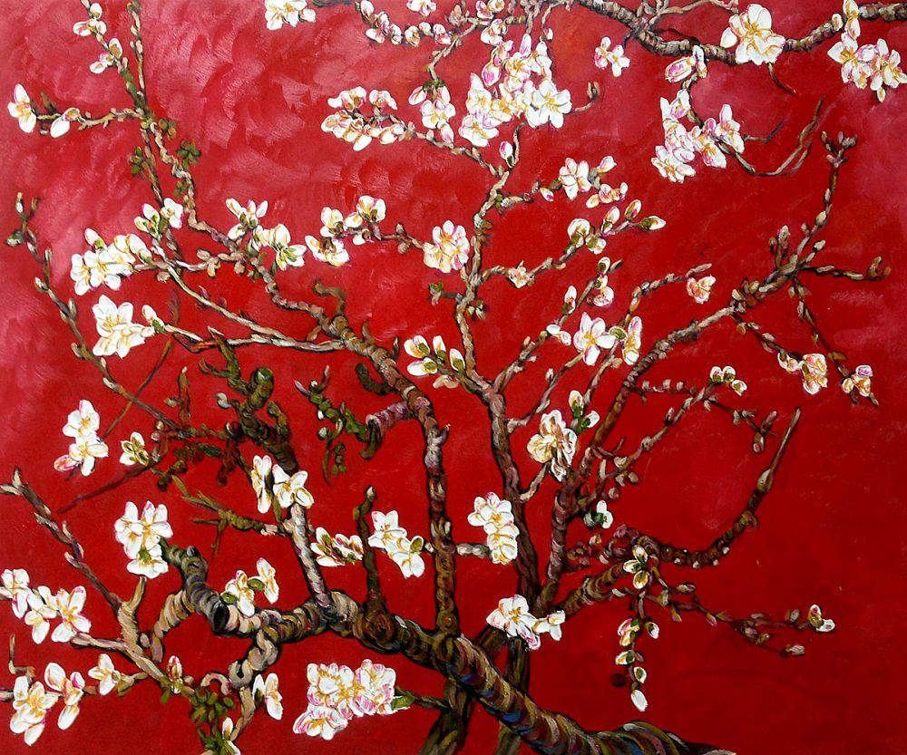 Branches of an Almond Tree in Blossom, Ruby Red