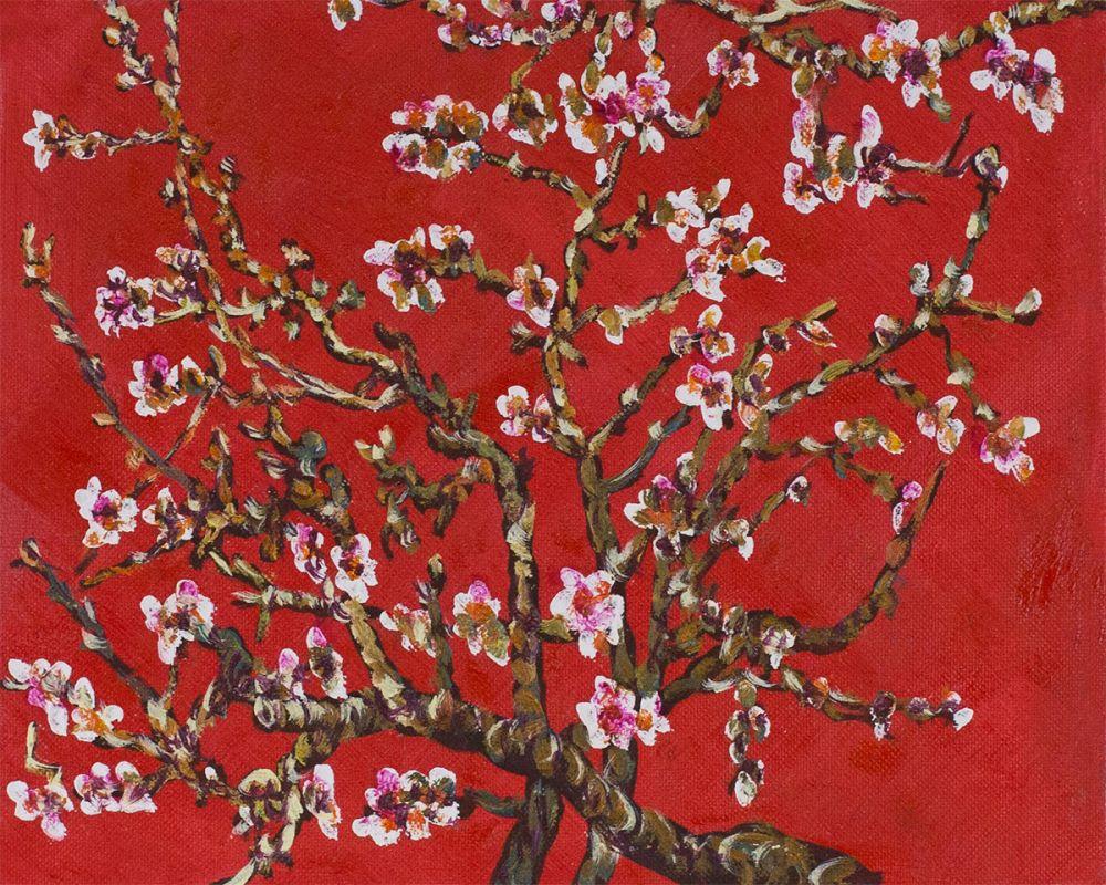 Branches of an Almond Tree in Blossom, Ruby Red