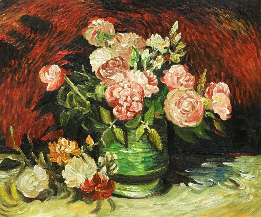 Bowl with Peonies and Roses